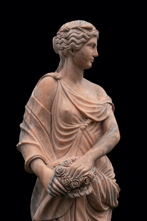 Clay statue of ancient Greek goddess