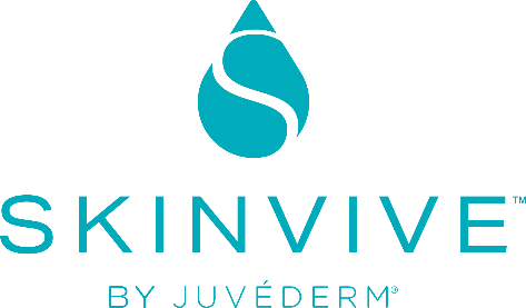 Blue Skinvive™ by Juvéderm® logo, the letter S in a water drop shape